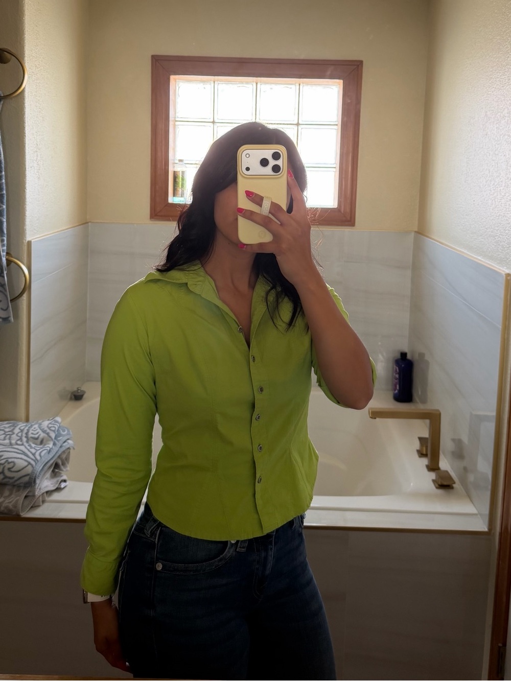 🍋🟩 Green Button Down Shirt
